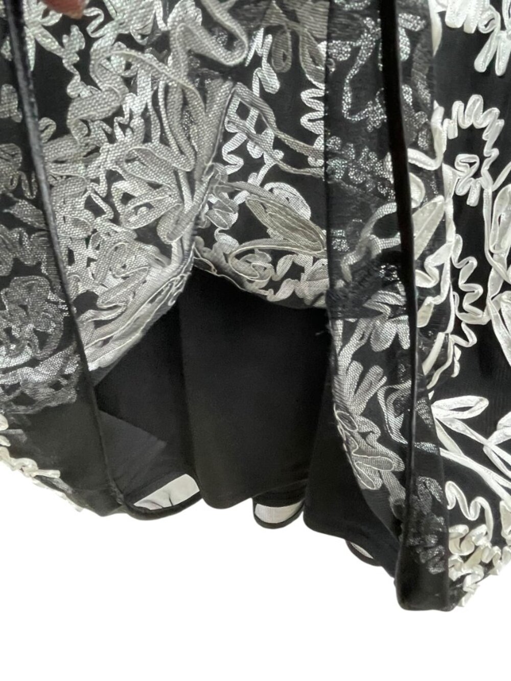 NWOT R&M Richards Embroidered Mesh Dress Black White 14P - Picture 9 of 13